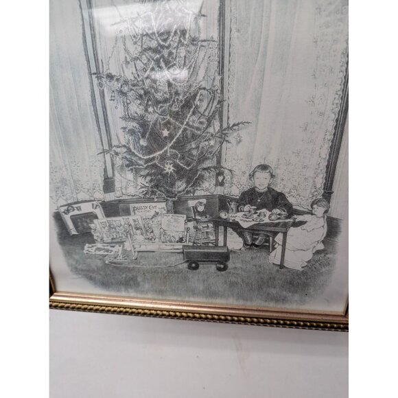 Jane McClure Jane's Prints Young Girl Christmas Morning Gifts Wood Framed Print - Picture 2 of 4